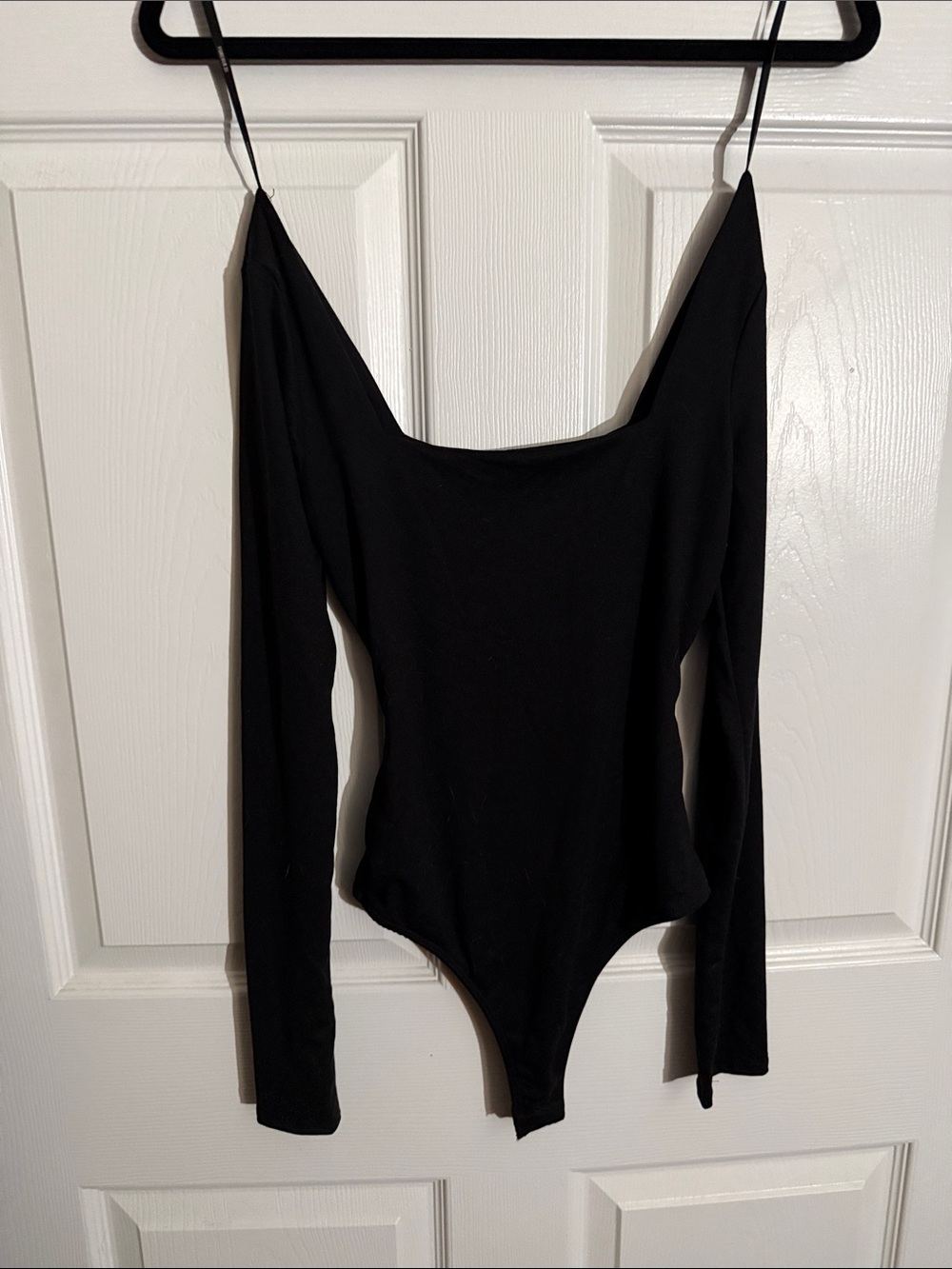 Forever 21 Black Long Sleeve Off-Shoulder Bodysuit